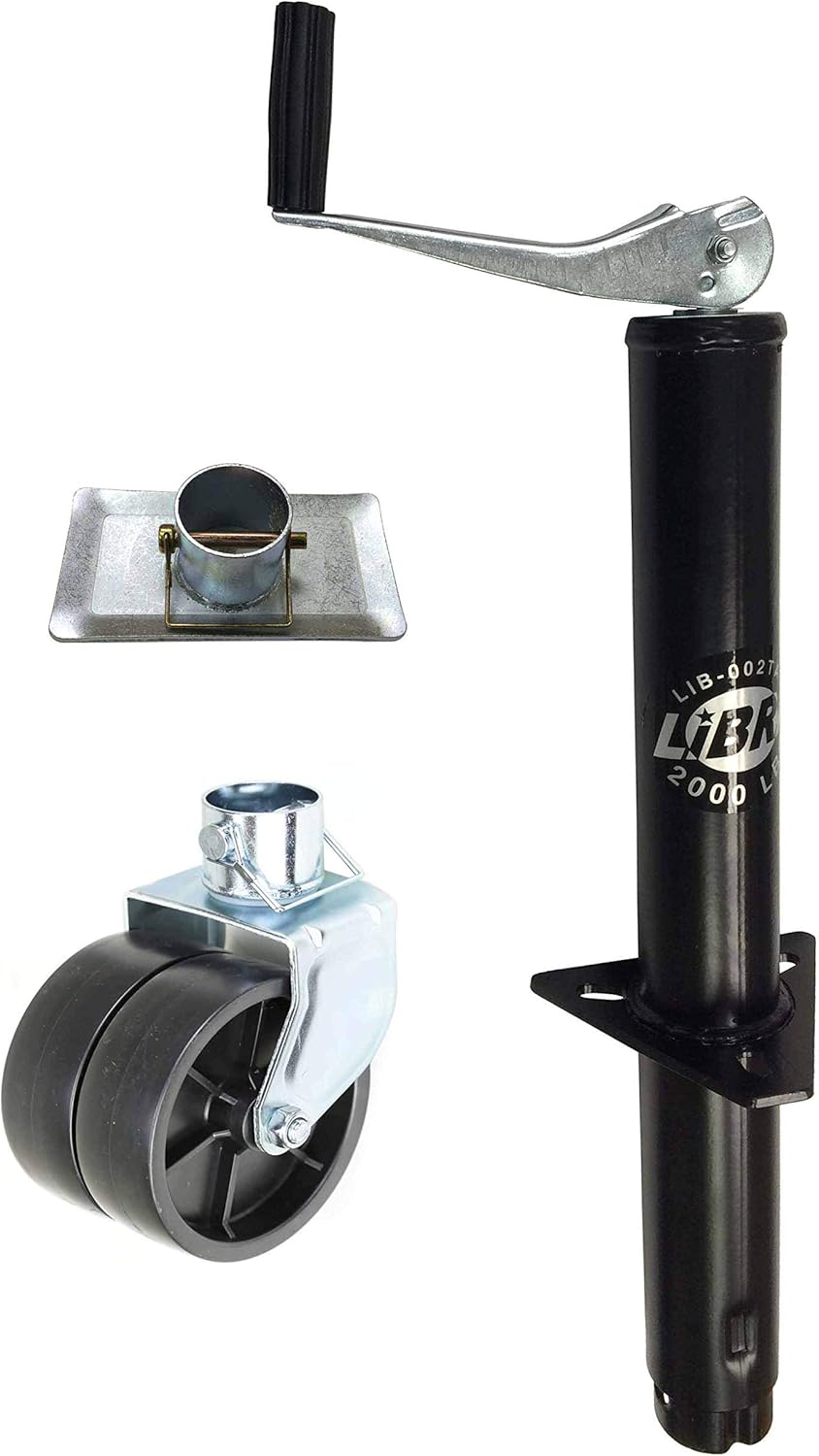New LIBRA 2000 lbs A Frame Topwind Trailer Jack with Foot Plate & 6" Dual Caster Wheel
