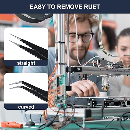 Miniatura 6 de Kit completo de mantenimiento de llave de boquilla de impresora 3D de 26 piezas: incluye 20 pines de limpieza con caja de almacenamiento, 2 pinzas