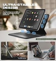 Husă cu tastatură Dexnor pentru iPad 11 și 10 gen, carcasă magnetică cu touchpad și suport pentru creion, QWERTZ, negru, 11 și 10,9, 2025 și 2022 3