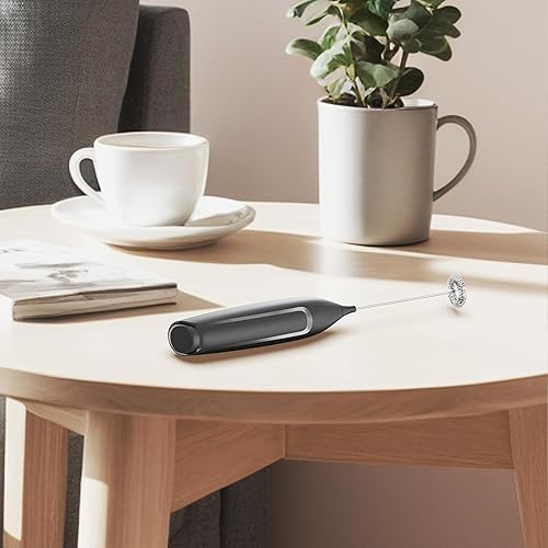 Miniatura 6 de Potente varita espumadora de leche, mini espumador de leche de mano con batidor de acero inoxidable, mezclador de bebidas a batería para café,