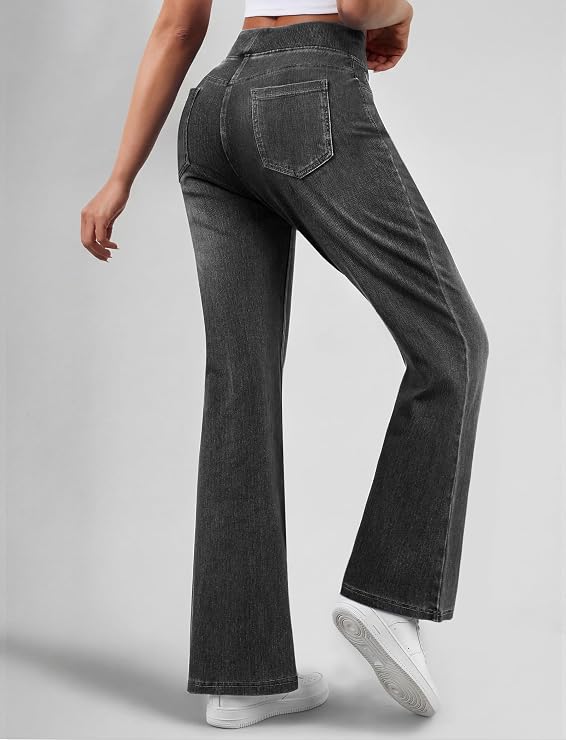 FireSwan Womens Trendy Stretchy Flare Jeans Pull On Casual Denim Pants