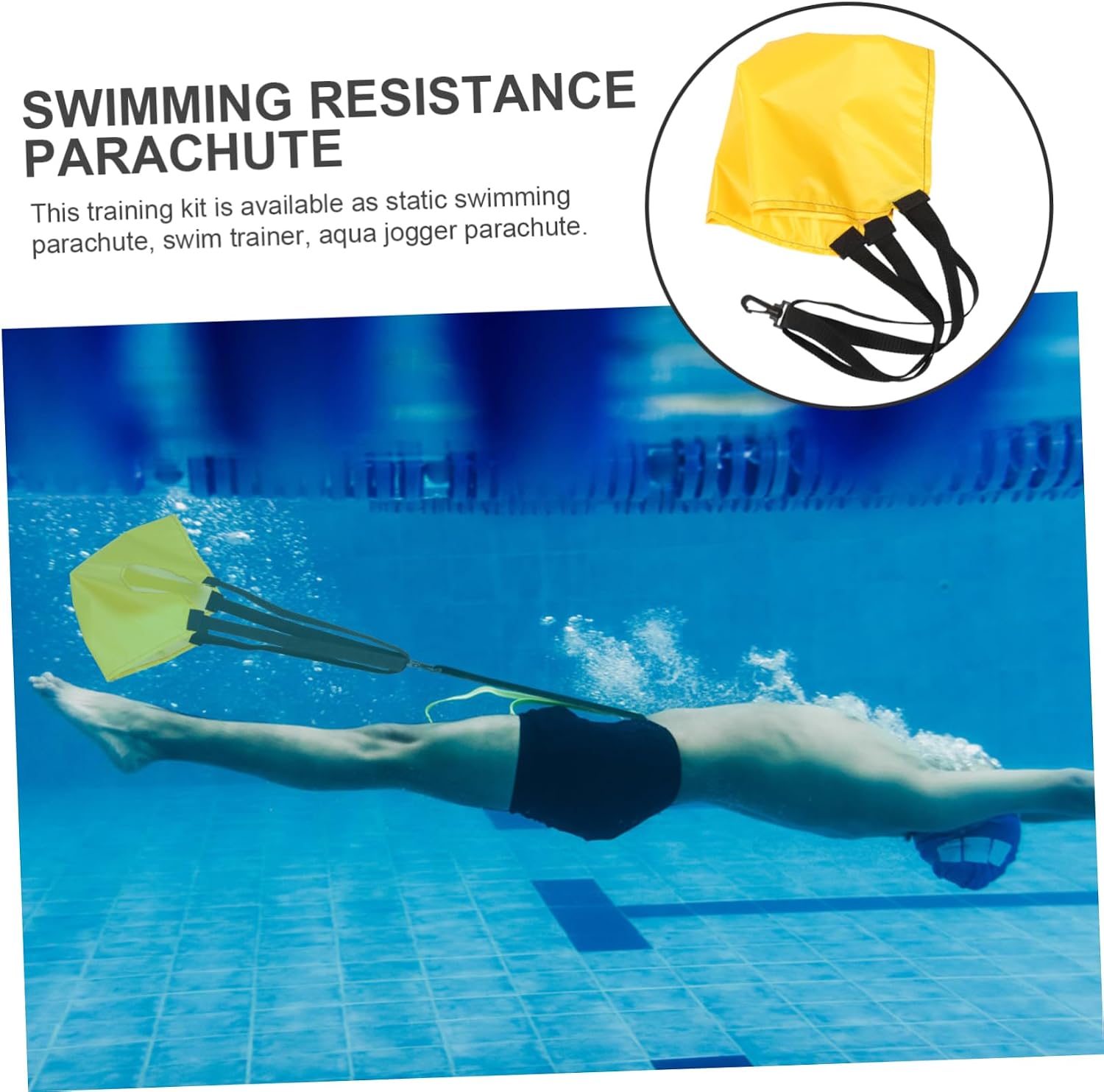 Swimming Resistance Parachute for Strength Training Swim Accessory for Adults Teens for All Swim Styles Pool Swimming Supplies