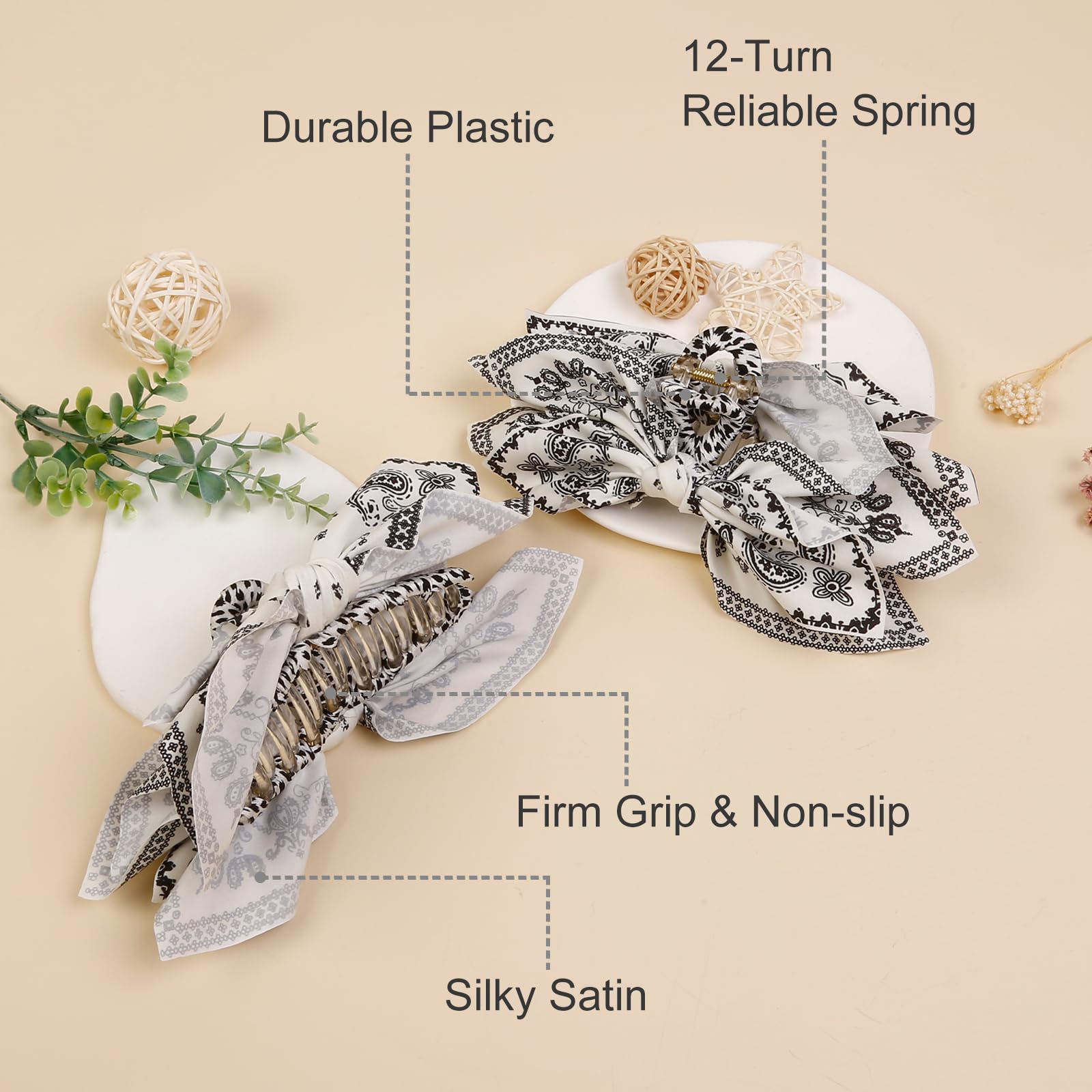 Amazon.com: Boho Bandana Hair Claw Clips for Women, 2 Pcs  display picture 1