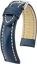 HIRSCH H Erren Watch Strap Calf Leather Model Heavy Calf Size Watch 20 mm / Buckle 18 mm Blue