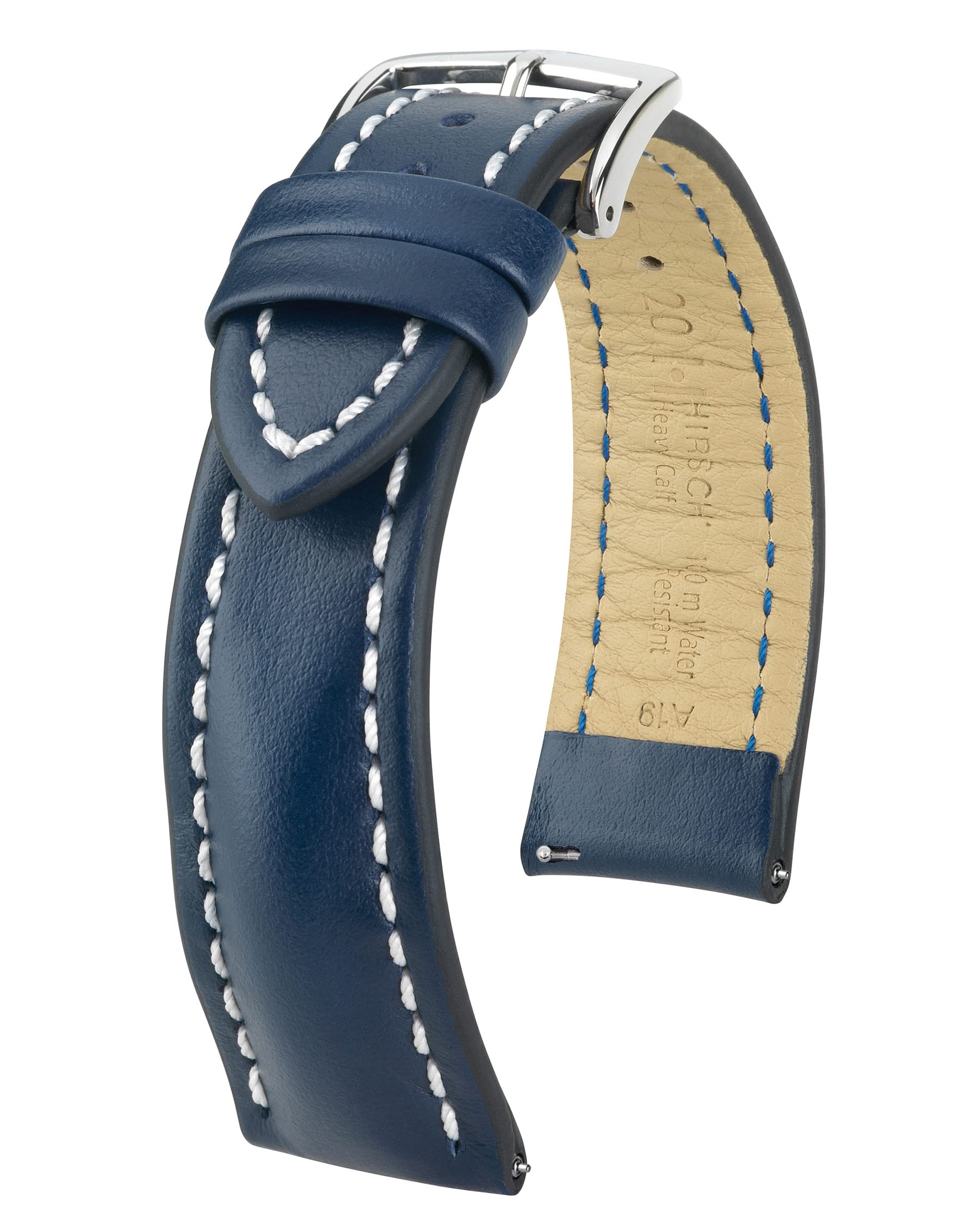 HIRSCH cinturino Crocograin M - pelle di vitello lucida - goffratura a