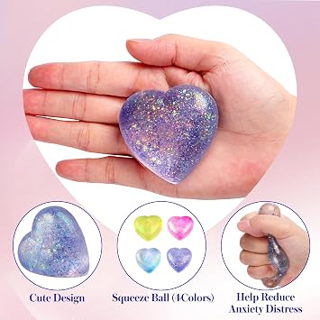 Heart Squeeze Toy, Stress Ball Purple
