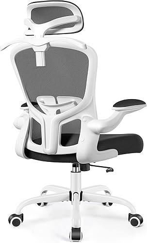 FelixKing - Silla de oficina con reposacabezas, silla de escritorio ergonómica con ruedas, silla giratoria cómoda para tareas con soporte lumbar