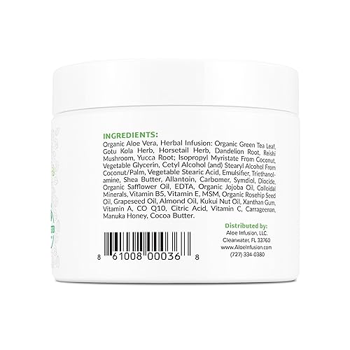 Miniatura 15 de Crema hidratante para cara y cuerpo de infusión de aloe vera orgánico, manteca de karité, coenzima Q10, aceite de semilla de uva, aceite de nuez