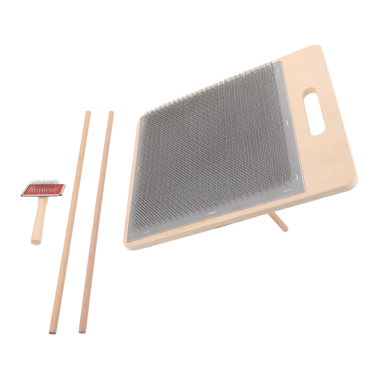 Zerodeko Kit de Fabrication de Carde pour Laine Kit de Cardage Manuel pour Laine Bois Métal Silicone pour Tricot et DIY