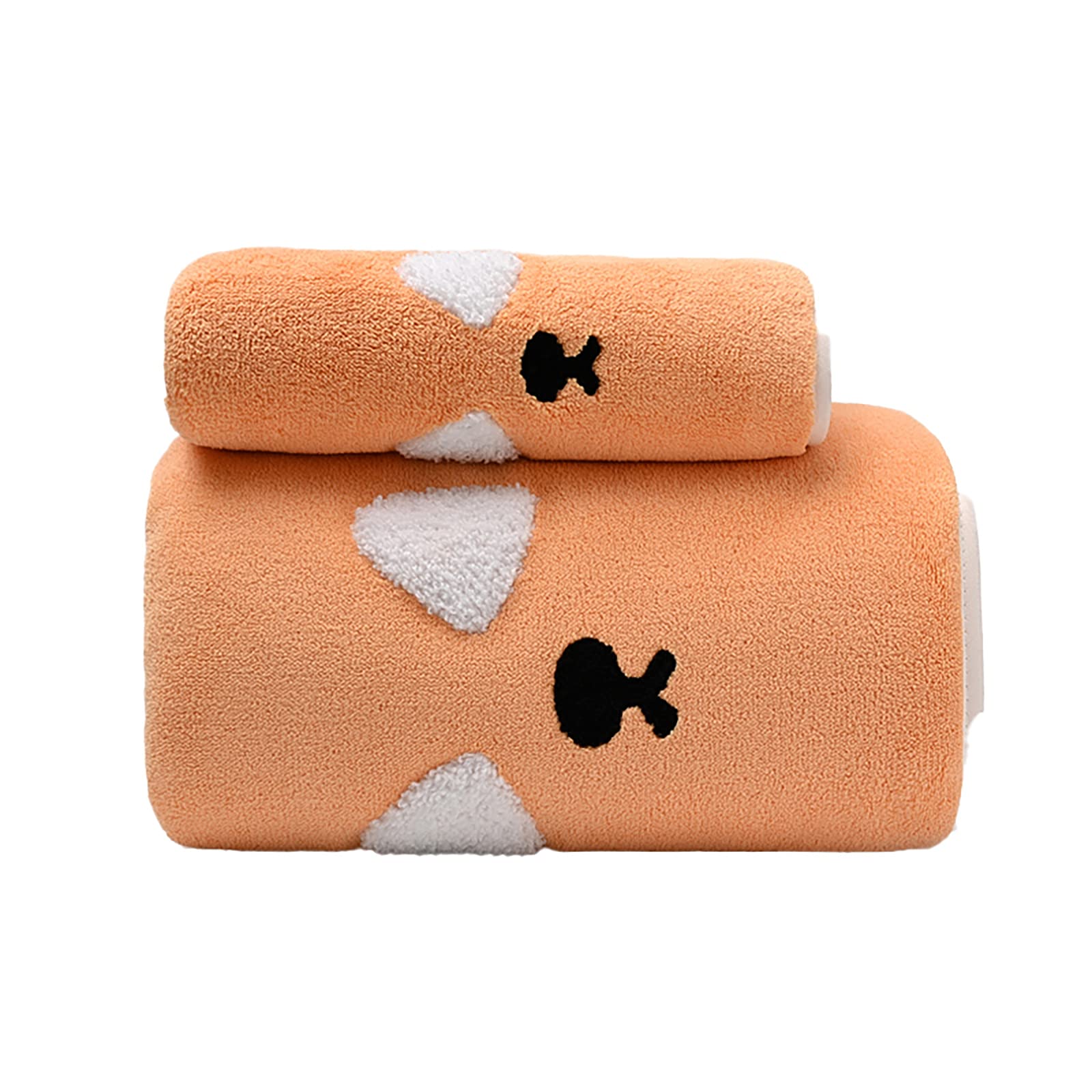 Serviettes de bain lapin rose lot de 2 en polaire corail absorbante