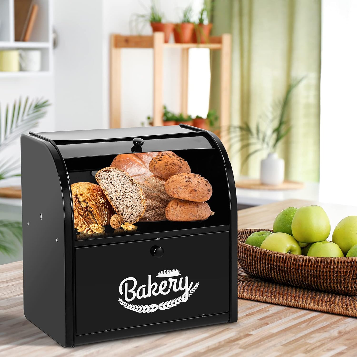 60% Off Discount Olebes Bread Box, Metal Bread Box For Kitchen Countertop, Bread Storage Container Holds 2 Loaves Of Bread, High Capacity Breadbox, Bread Holder Suit Farmhouse Kitchen Decor For Counter (Black) Flash Sale Buy 1 get 1 Olebes Bread Box, Metal Bread Box For Kitchen Countertop, Bread Storage Container Holds 2 Loaves Of Bread, High Capacity Breadbox, Bread Holder Suit Farmhouse Kitchen Decor For Counter (Black)