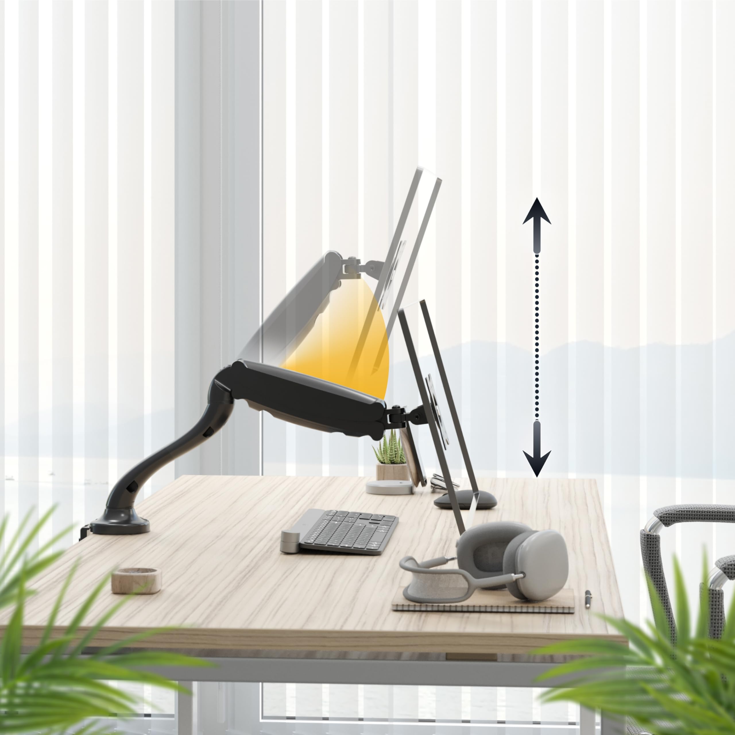 RICOO Soporte Monitor Mesa Brazo articulado Giratorio Inclinable Pantalla PC 13-32" (33-81cm) TS6511 Stand para monitores VESA 75x75 100x100