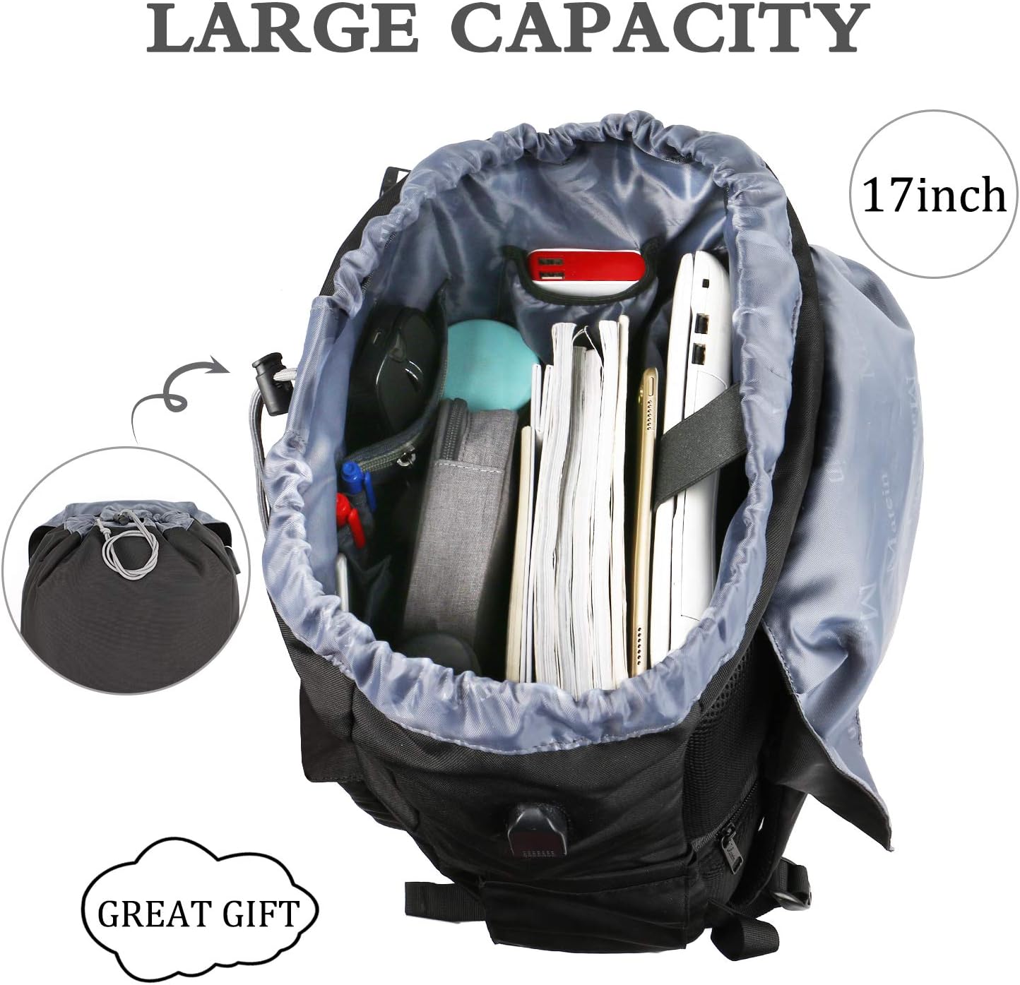 Flash Deals - 40% OFF MATEIN Travel Laptop Backpack, Large School outdoor Rucksack Backpack for Men Women,Lightweight Bookbag with USB Charging Port,Casual Hiking Daypack Fit 17 Inch Laptop (Black) Best Review MATEIN Travel Laptop Backpack, Large School outdoor Rucksack Backpack for Men Women,Lightweight Bookbag with USB Charging Port,Casual Hiking Daypack Fit 17 Inch Laptop (Black)