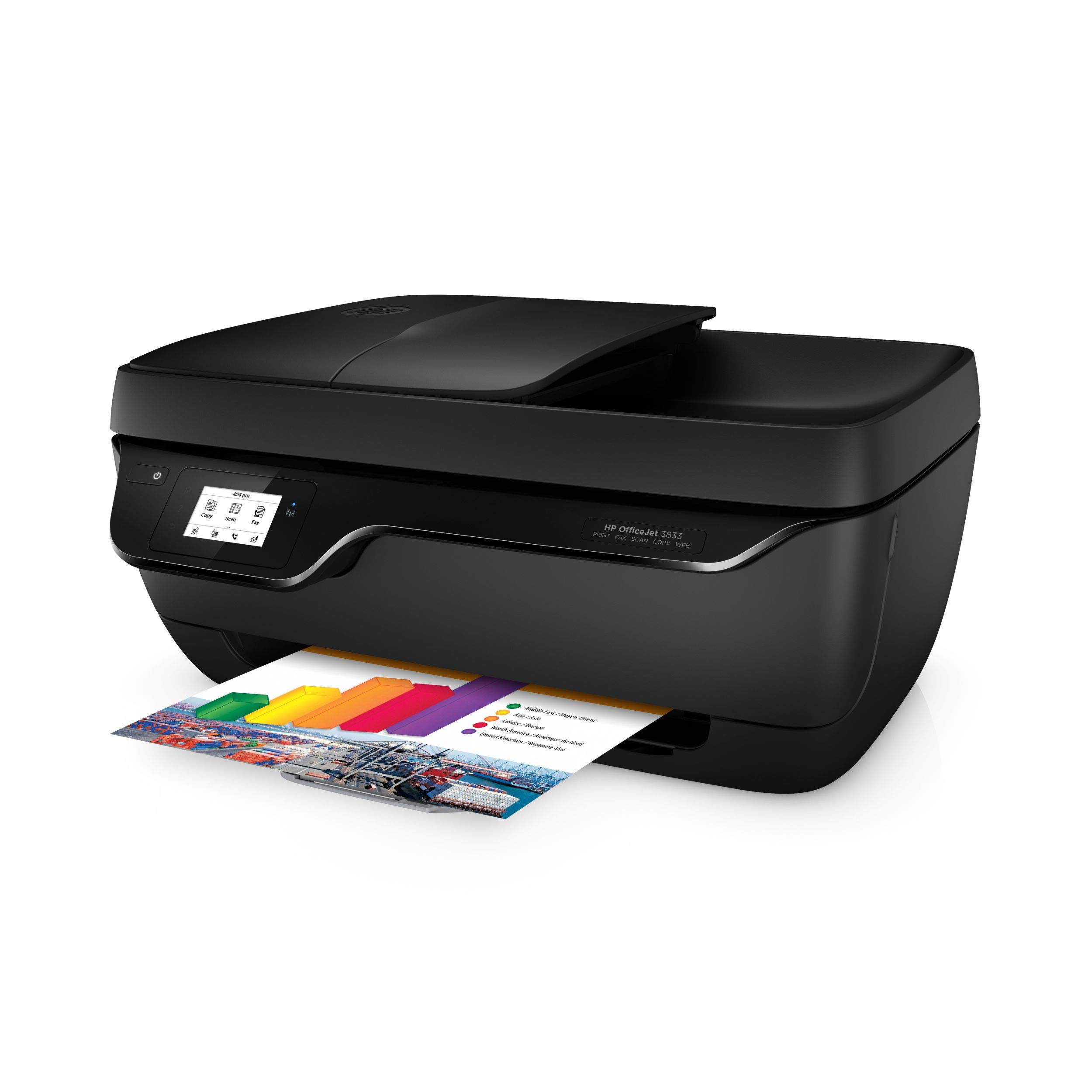 HP OfficeJet 3833 Multifunktionsdrucker (Instant Ink, Drucker, Kopierer, Scanner, Fax, WLAN, Airprint) mit 2 Probemonaten HP Instant Ink inklusive