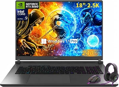 ASUS ROG Strix G18 18" Gaming Laptop | Intel Ultra 9 275HX (Up to 5.4 GHz) | NVIDIA GeForce RTX 5060 8GB GDDR7 | 32 GB DDR5 RAM | 1 TB SSD | 2.5K 240Hz/3ms Nebula Display | Wi-Fi 7 | Windows 11 Pro