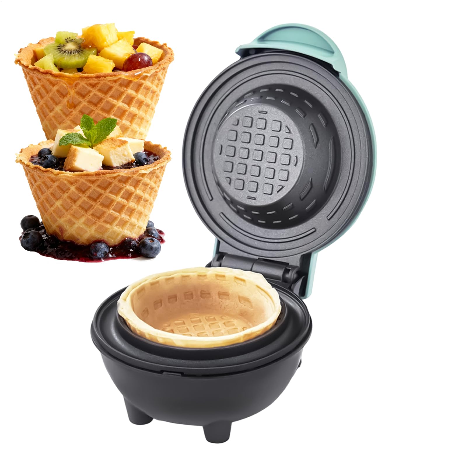 Waffle Cone Maker,with Non-Stick Coating 350W - Waffle Cone Maker for Ice Cream Cups | for Birthday Christmas Party Holiday Homemade Dessert Snack Breakfast Brunch Kids Adults
