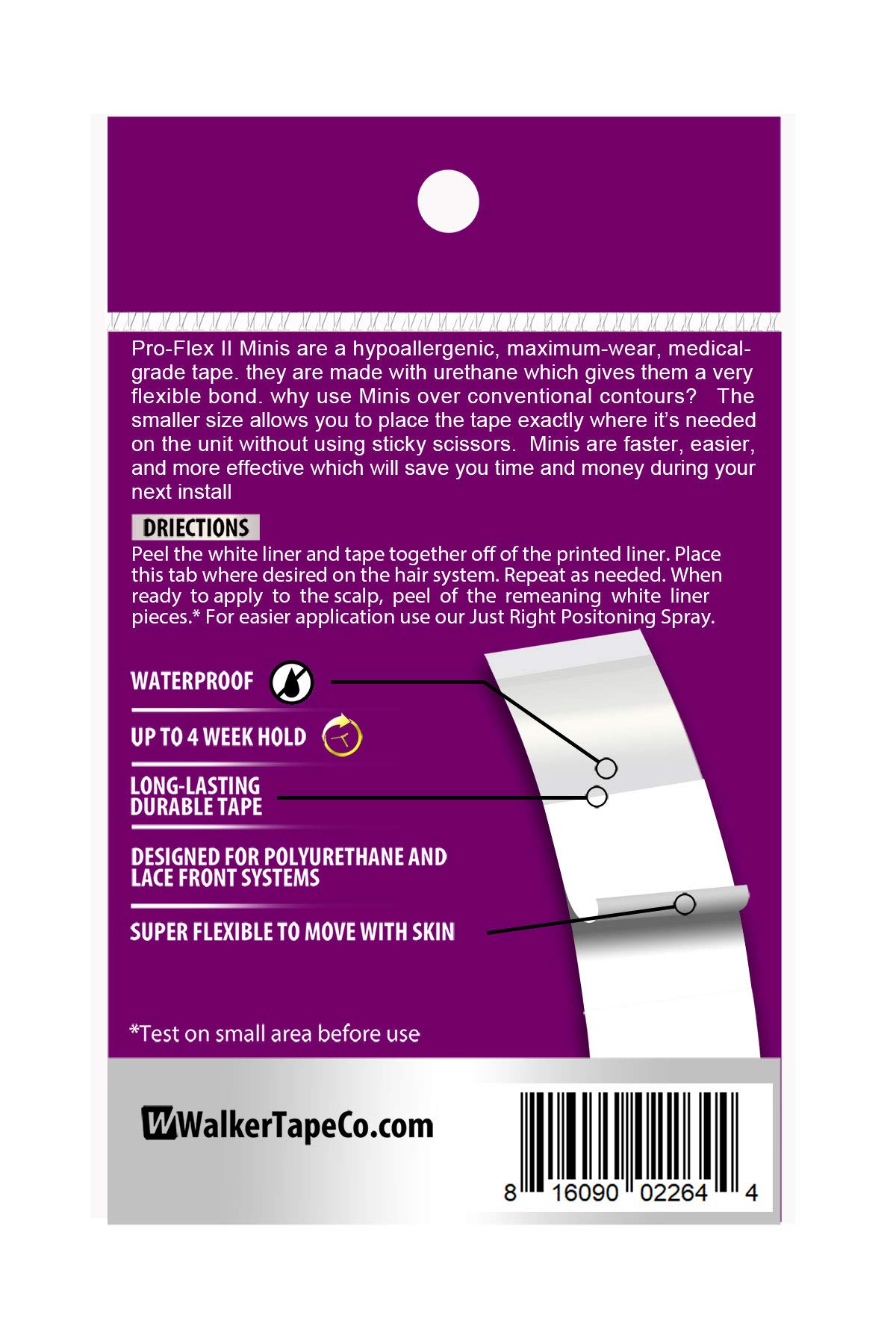 Walker Tape Pro-Flex II™ Mini's Protez Saç Bandı Oval (2,0cm x 7,5cm) 72 Adet