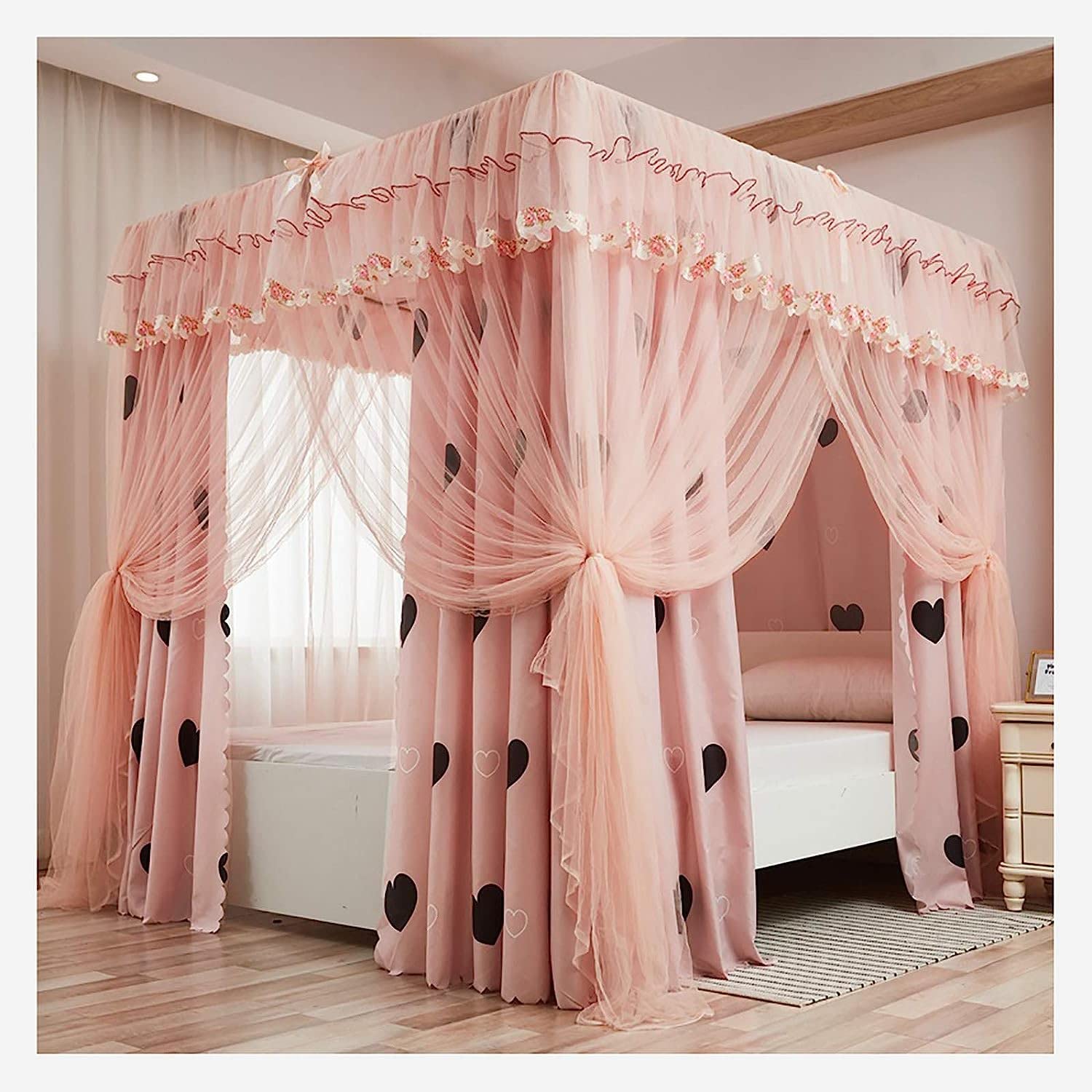 Moustiquaire princesse 120x200 filet auvent rideau lit camping