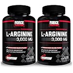 Force Factor L-Arginine, Nitric Oxide Supplement with BioPerine to Help Build Muscle & Support Stronger Blood Flow, Circulation, Nutrient Delivery, & Pumps, L-Arginine 3000mg, 150 Count (Pack of 2)