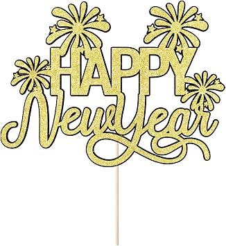 Black Gold Happy New Year Cake Topper,2026 New Years Eve Cake Topper,Hello 2026,Cheers To 2026 Theme New Year Party Decorations,New Years Holidays Party Decoration Supplies