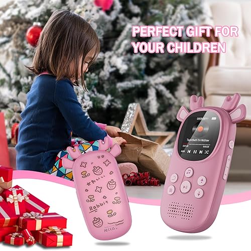 Miniatura 7 de Reproductores MP3 de 64 GB para niños, lindo reno portátil de música Bluetooth Kid MP3, reproductor de MP3 para niños con Bluetooth 5.3, altavoz,