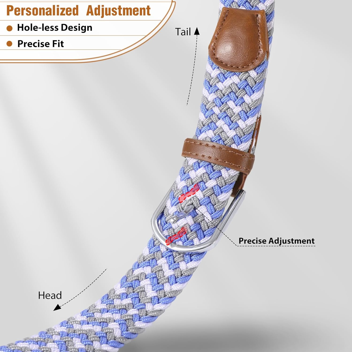 Braided Stretch Belt for Men Elastic Woven Golf Belt for Casual Pants Jeans Shorts - Image 2