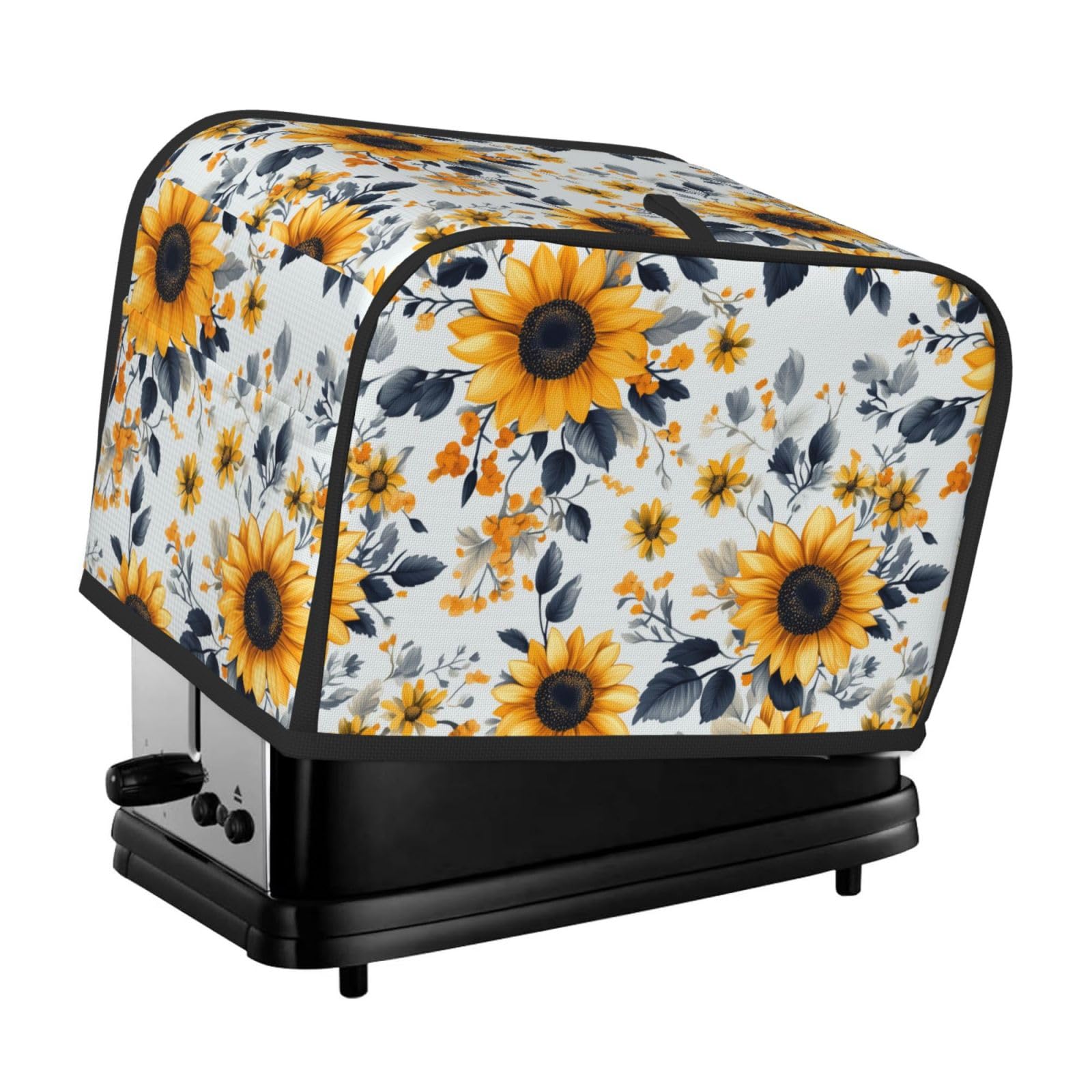 Floral Motif Sunflowers Golden Yellow Toaster Cover 2 Slice Toaster Covers Bread Maker Cover Kitchen Small Appliance Covers Kitchen Accessories