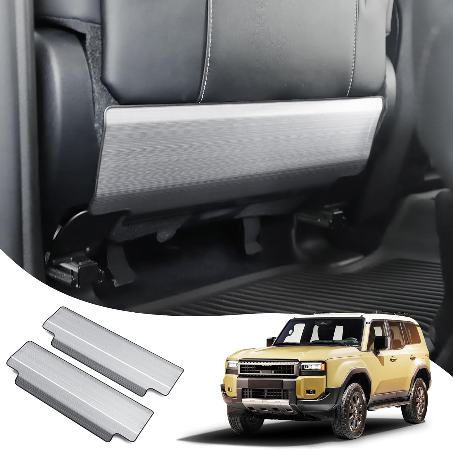 Stainless Steel seat Protection Plate is for The Toyota 2024 2025 2026 Land Cruiser 1958 250 First Edition LC250 Internal Anti Kick Decorative Panel Modification Accessories (Carbon Fiber)