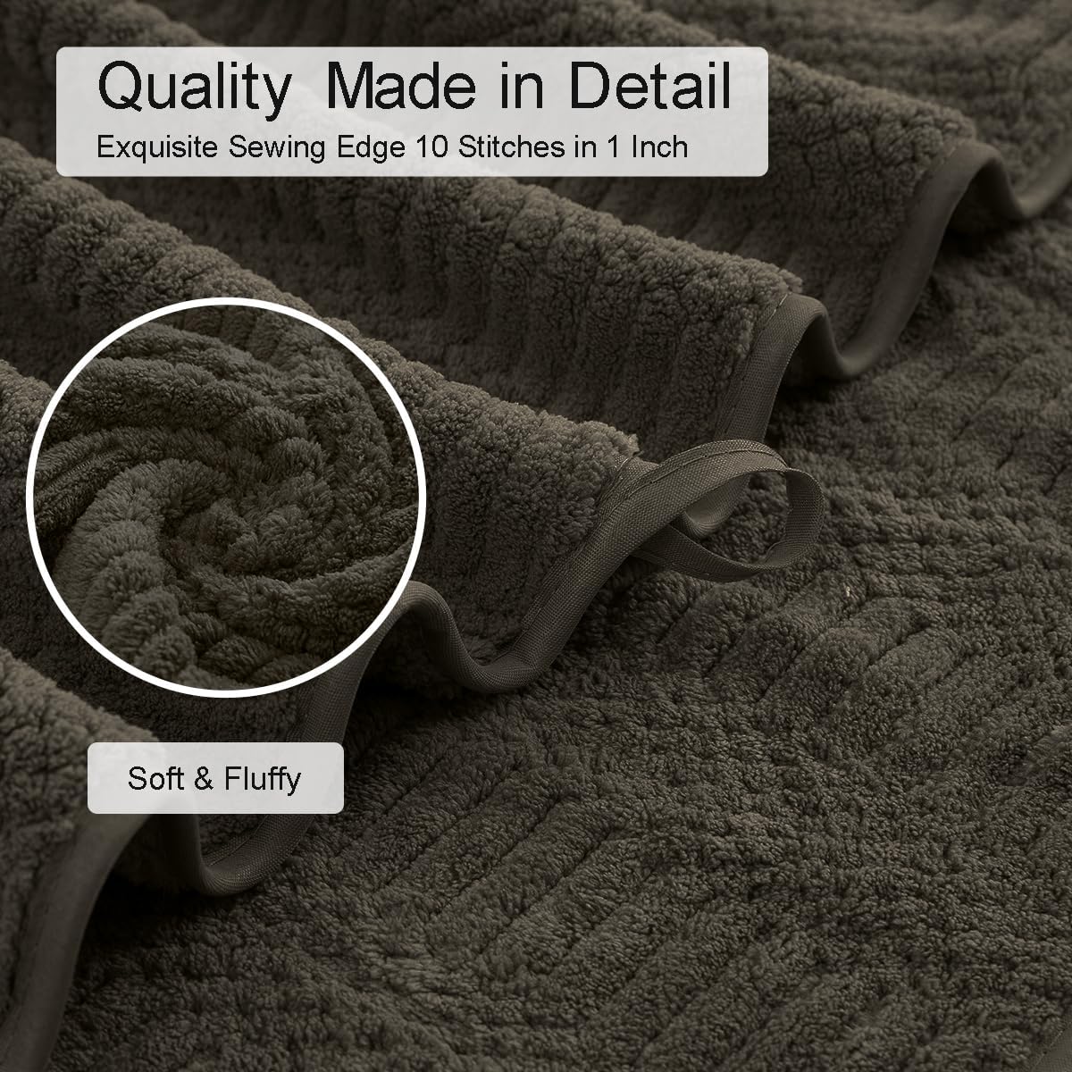 8 Pcs Oversized Light Brown Bath Towel Set-2 Extra Large Bath Towel Sheets,2 Hand Towels,4 Washcloths-600GSM Soft Highly Absorbent Quick Dry Beach Chair Towels Woven Towels for Bathroom Hotel and Spa