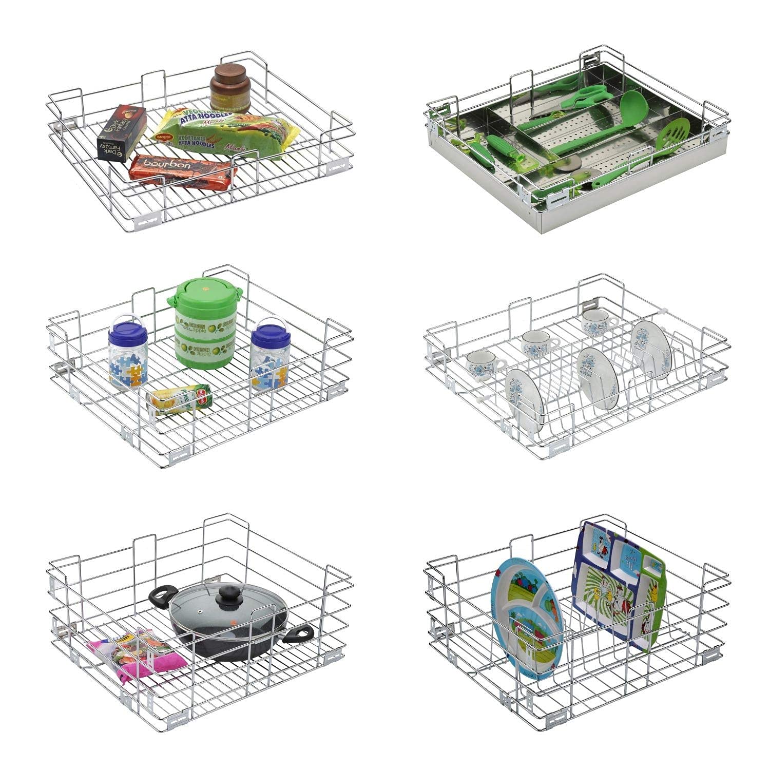 Jebel Modular kitchen Baskt Set of 6 Pcs Made of SS AISI 304(17x20 Inch) (B09C6BRSMZ) Amazon Price History, Amazon Price Tracker