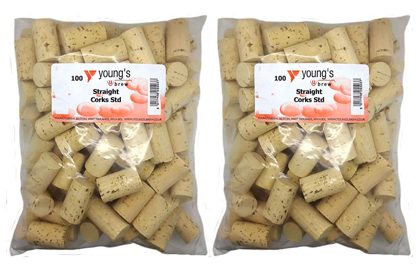 200 Straight Corks for Wine Winemaking Bottle Corks Plain Unprinted (2 Packs)