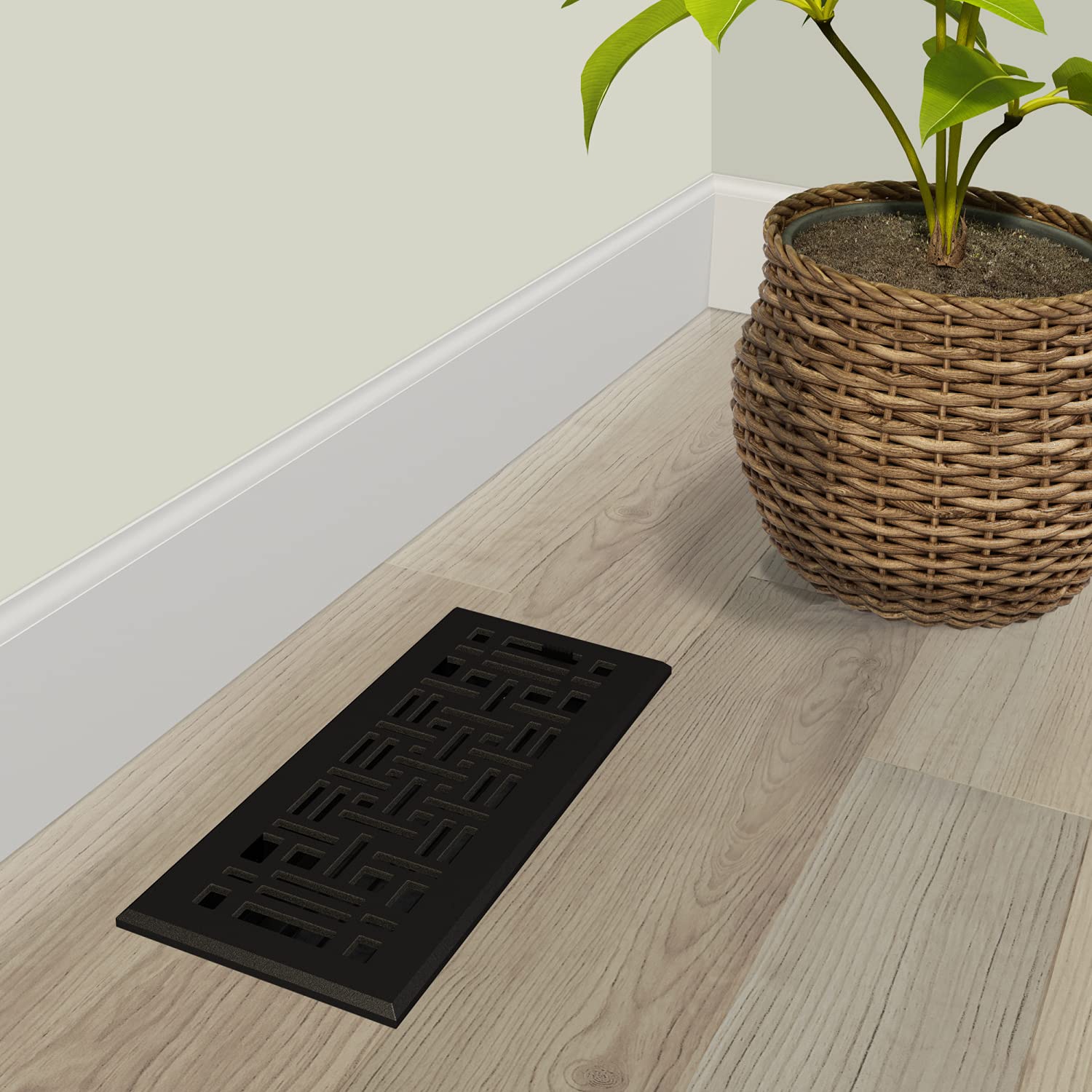 4 Rejillas Decorativas De Suelo Imperial RG3480, Hierro Fundido, Estilo Artesanal, Medidas 4x10 Pulgadas, Para Ventilación