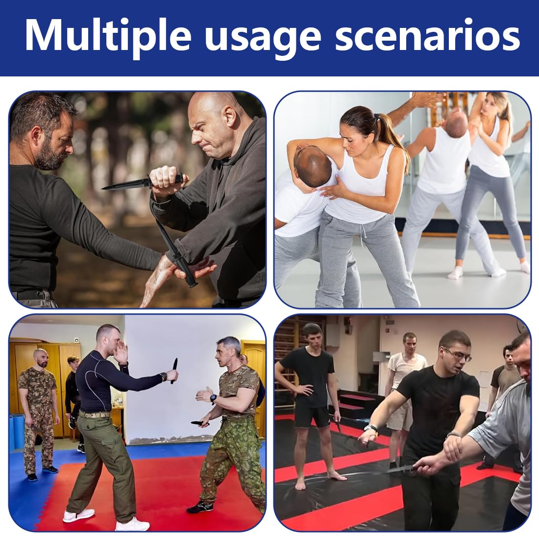 Cuchillo de goma sintética para entrenamiento - Silicona suave seguro para artes marciales defensa personal cosplay