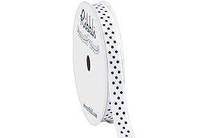 Ribbli Grosgrain Polka Dot Craft Ribbon, 3/8 Inch, 10 Yards