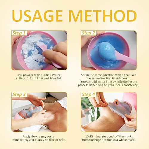 Miniatura 9 de Mascarilla de gelatina en polvo para tratamientos faciales profesionales  Mascarilla facial reafirmante e hidratante con colágeno, cuidado de la