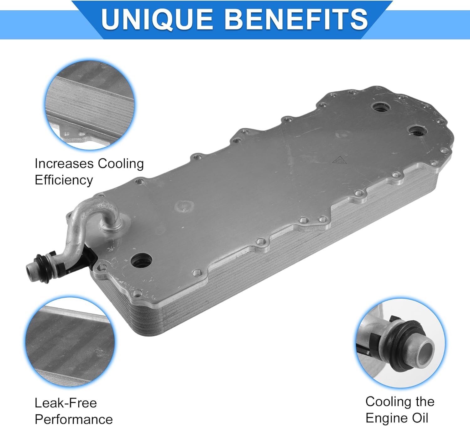 Engine Oil Cooler Compatible for Land Rover Range Rover Sport 2010-2019, Durable Aluminum Alloy Silver Tone Transmission Oil Cooler