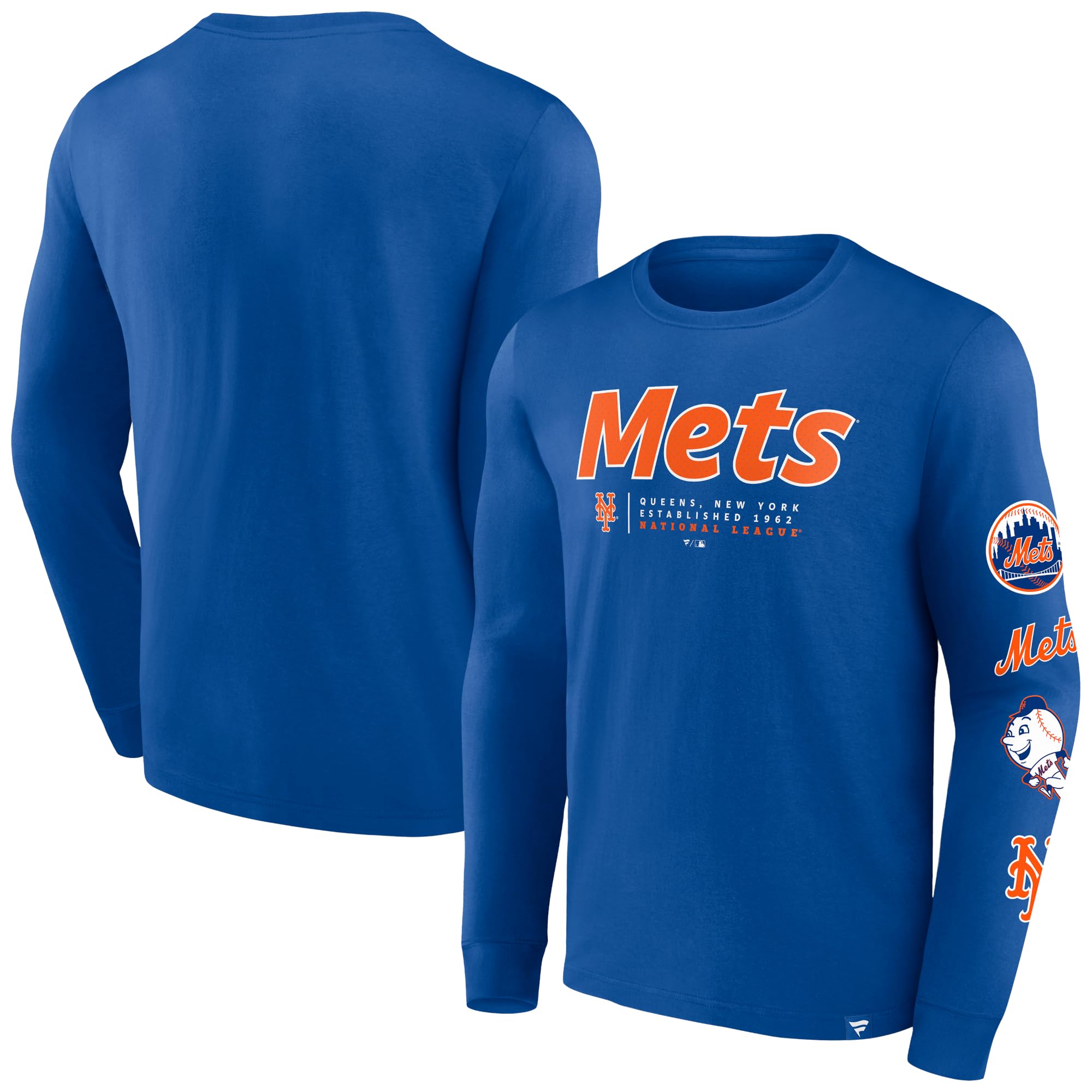 Official MLB New York Mets Long Sleeve Shirt - Blue, blue, L