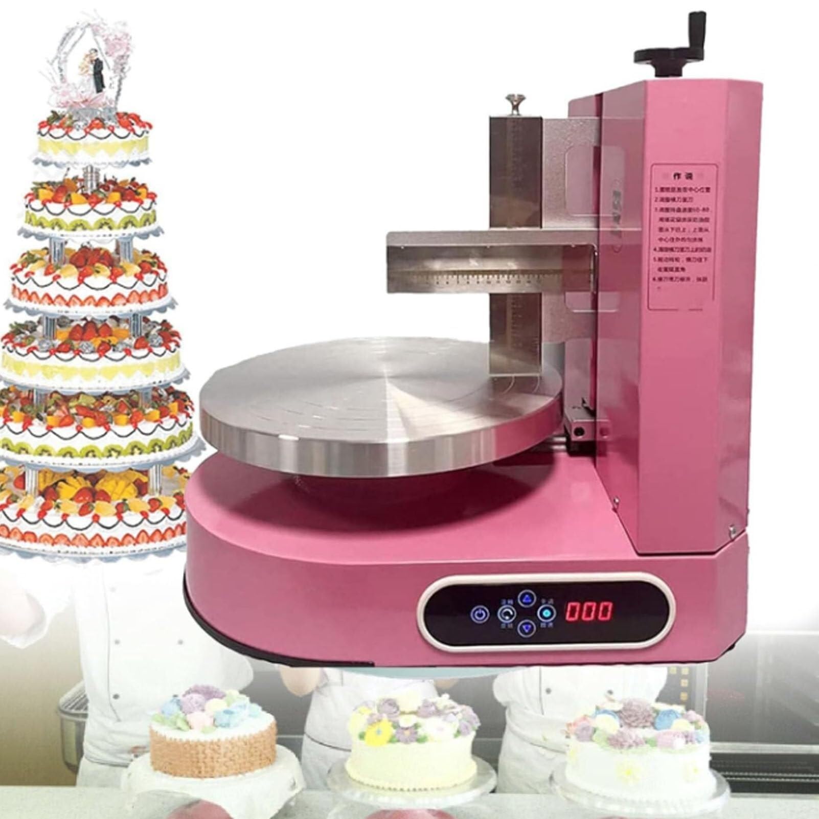Máquina alisadora y raspadora automática for decorar pasteles, de 4 a 12 pulgadas, portátil, for glaseado de pasteles, herramienta alisadora ajustable for glaseado de pasteles, for hornear pasteles de