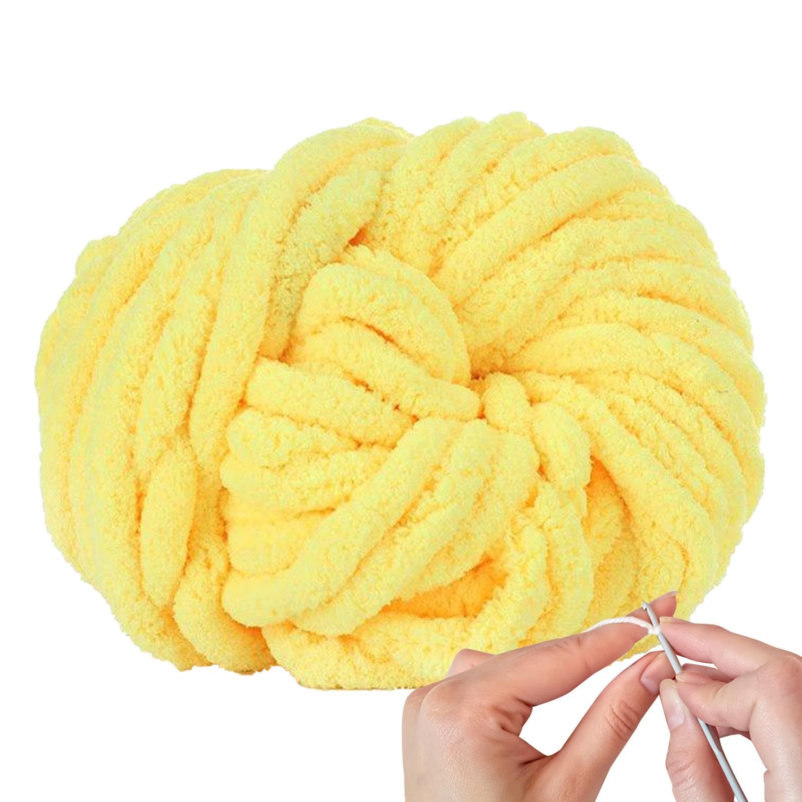 Super Chunky Chenille Yarn for Arm Knitting, Hand Knitting, Crochet, and Making Bags, Hats, and Blankets