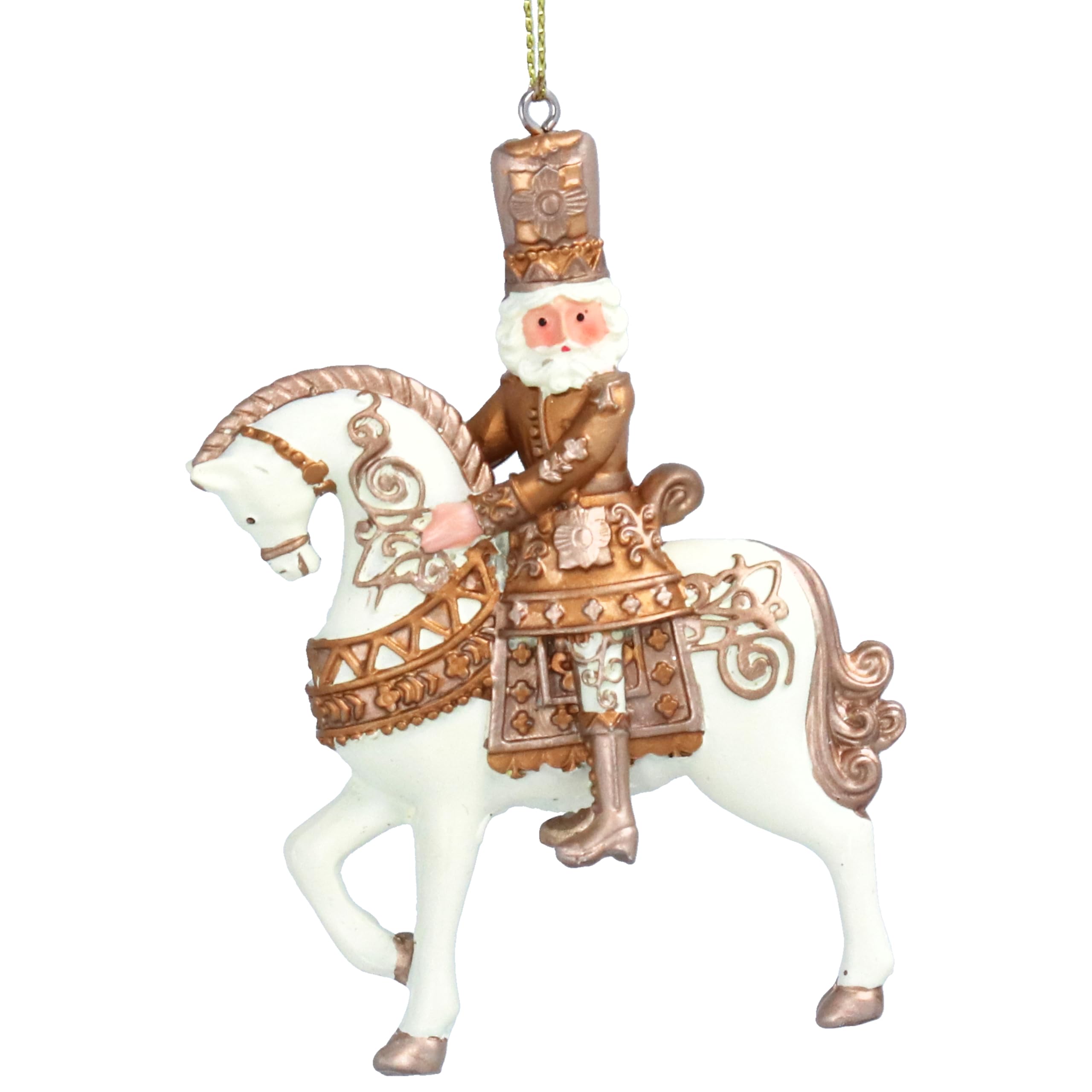 Gisela Graham Gold Nutcracker On Horse Christmas Tree Decoration