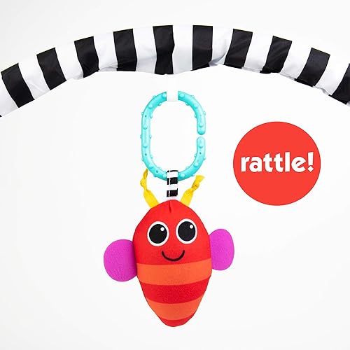 Miniatura 2 de Sassy Tapete de juego para el tiempo boca abajo en blanco y negro para jugar con la barriga o la espalda con juguetes desmontables, a partir de 0