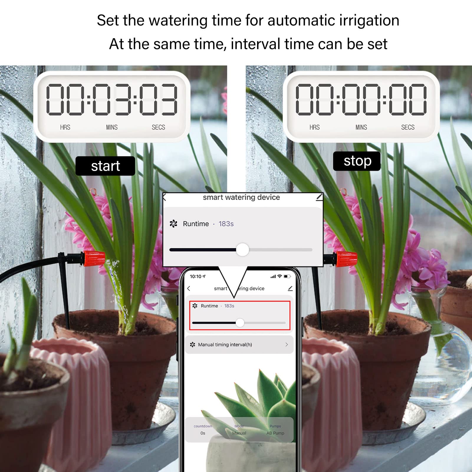 Kit di irrigazione a goccia automatica APP intelligente di irrigazione a tempo programmabile WiFi Dispositivo di irrigazione automatica per piante da giardino