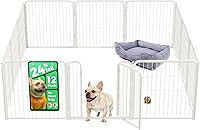 Vista 64 de FXW Homeplus Unleashed Corralito para Perros de Interior - Juego Sin Estrés y Seguro, Resistente de 40 Pulgadas 6 Paneles Corralito para Perros Negro