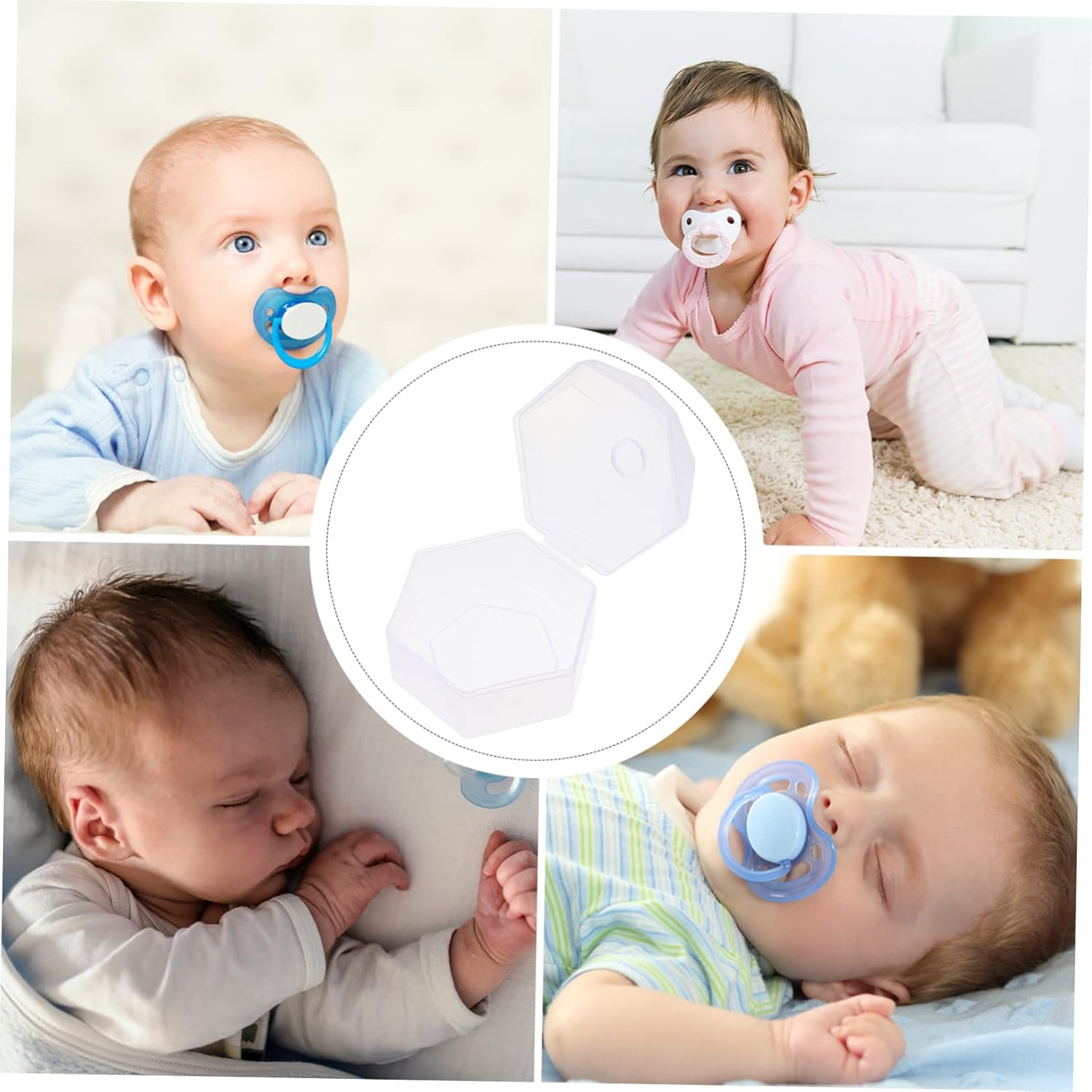 Kisangel 15pcs Transparent Pacifier Case for Portable Storage Box for Pacifiers Multi-Purpose Organizer for Newborns and Smooth Edges Easy Access and Dirt Storage