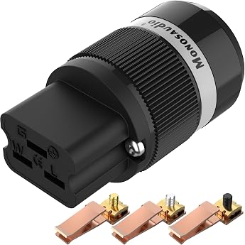 Monosaudio F120 99.998% Pure Copper Power Plug 20A IEC C19 Socket Socket High End Power Plug Connector Power Cable Plug 4N IEC Plug