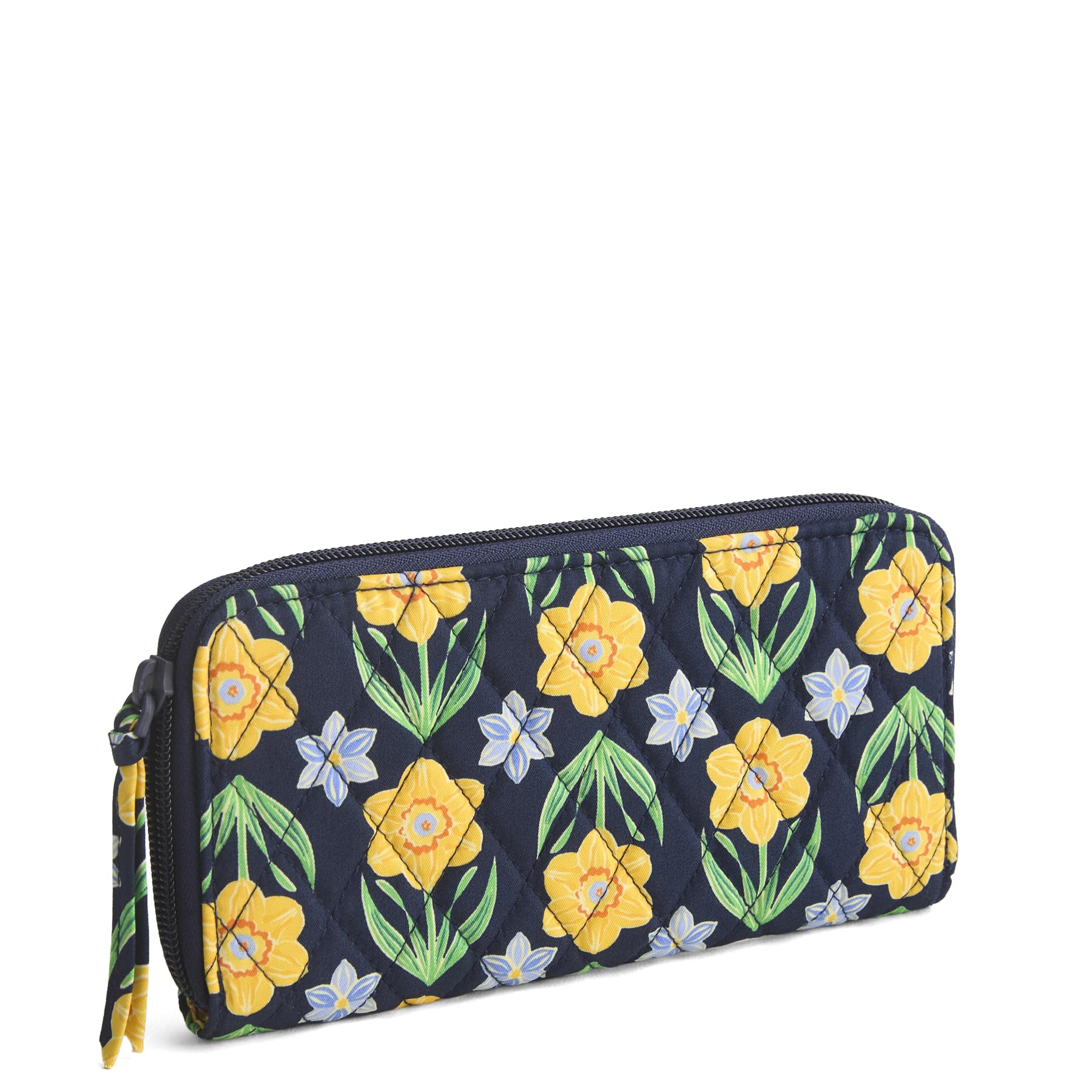 Vera Bradley Women's Premium Cotton Continental Wallet, Daffodils, One Size