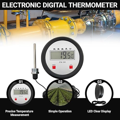 Miniatura 4 de Termómetros digitales industriales precisos con sonda larga para una medición precisa de la temperatura en áreas de difícil acceso