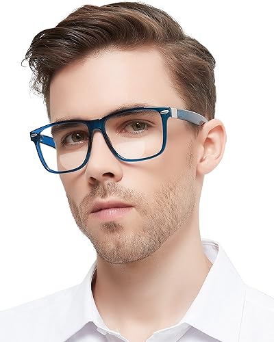 MARE AZZURO Gafas de lectura bifocales de gran tamaño para hombre, con bloqueo de luz azul, lectores 1.0 1.25 1.5 1.75 2.0 2.25 2.5 2.75 3.0 3.5
