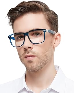MARE AZZURO Oversized Bifocal Reading Glasses 2.00 Men Blue Light Blocking Readers 1.00 1.25 1.50 1.75 2.00 2.25 2.50 2.75 3.00 3.50 (Blue, 2.0)