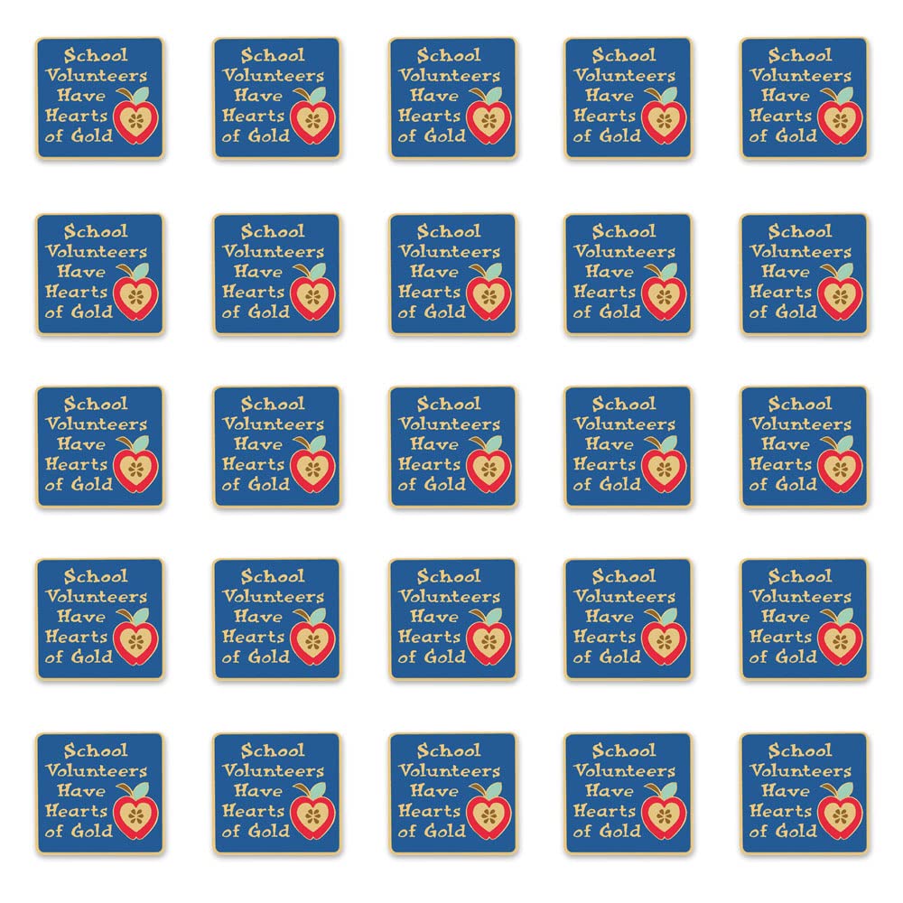 Anderson's School Volunteers Have Hearts of Gold Pin Pack, Set of 25, Lapel Pins, Volunteer Recognition, Staff Gifts
